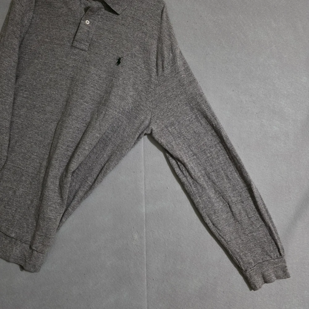 Polo Ralph Lauren Mens Gray Heathered Long Sleeve Polo 368044 Size XXL